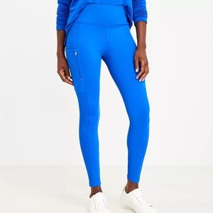 Lou & Grey by Loft Vibrant Blue Leggings, pockets, athletic or casual, ankle XL​